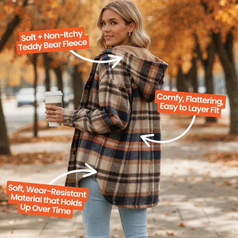 Clorens® Teddy Bear Cozy Flannel Jacket
