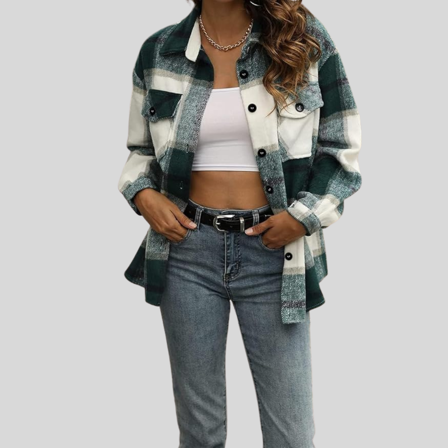 Clorens® Cozy Plaid Flannel Shacket