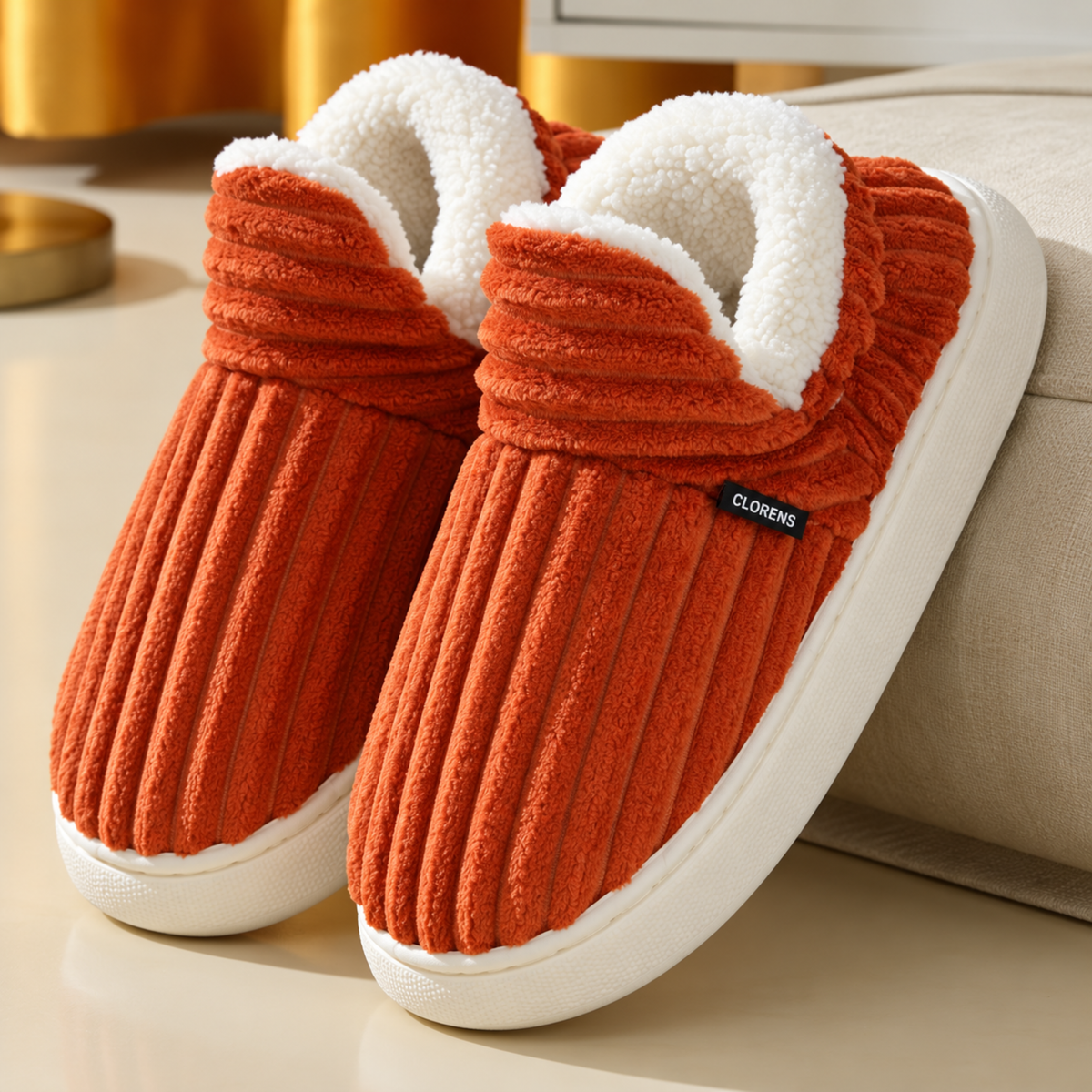 Clorens® Cozy Ribbed Velvet Slippers