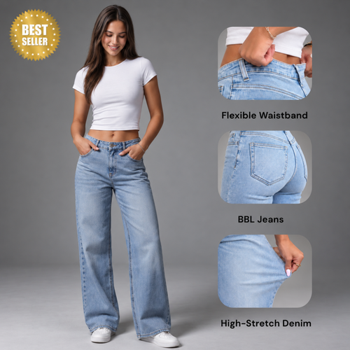 Clorens® Women’s Wide-Leg Stretch Jeans