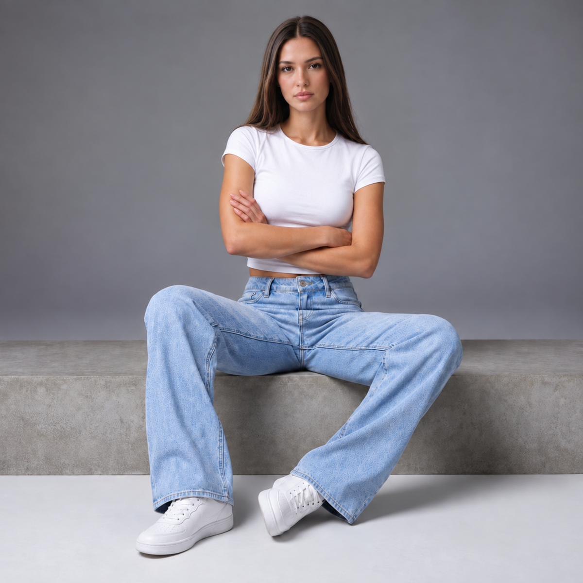 Clorens® Women’s Wide-Leg Stretch Jeans