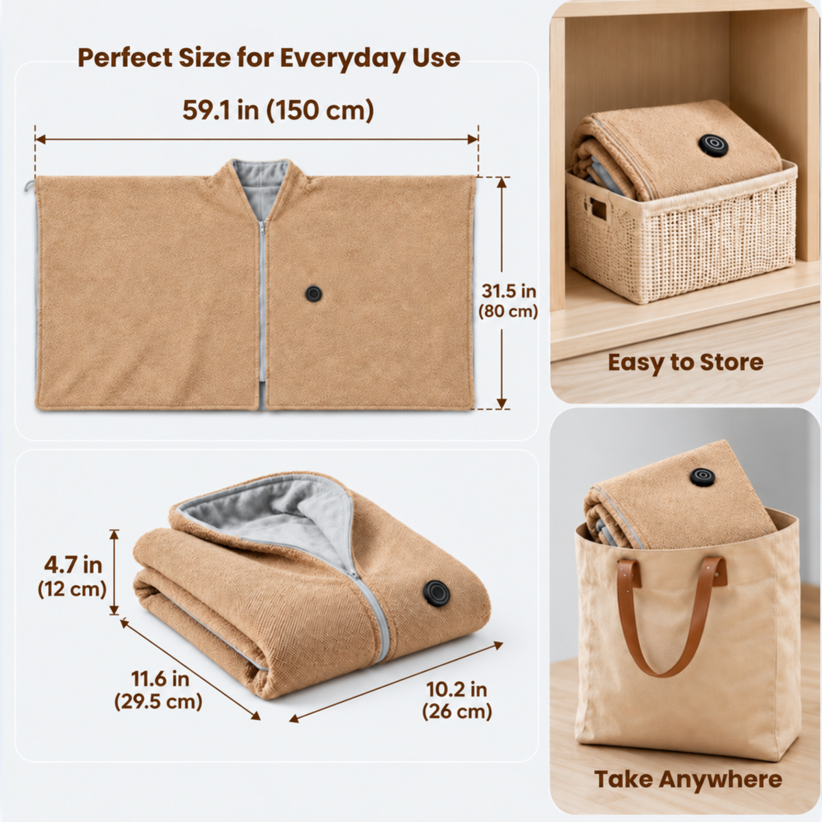 CLORENS™ Heated Wearable Blanket Wrap