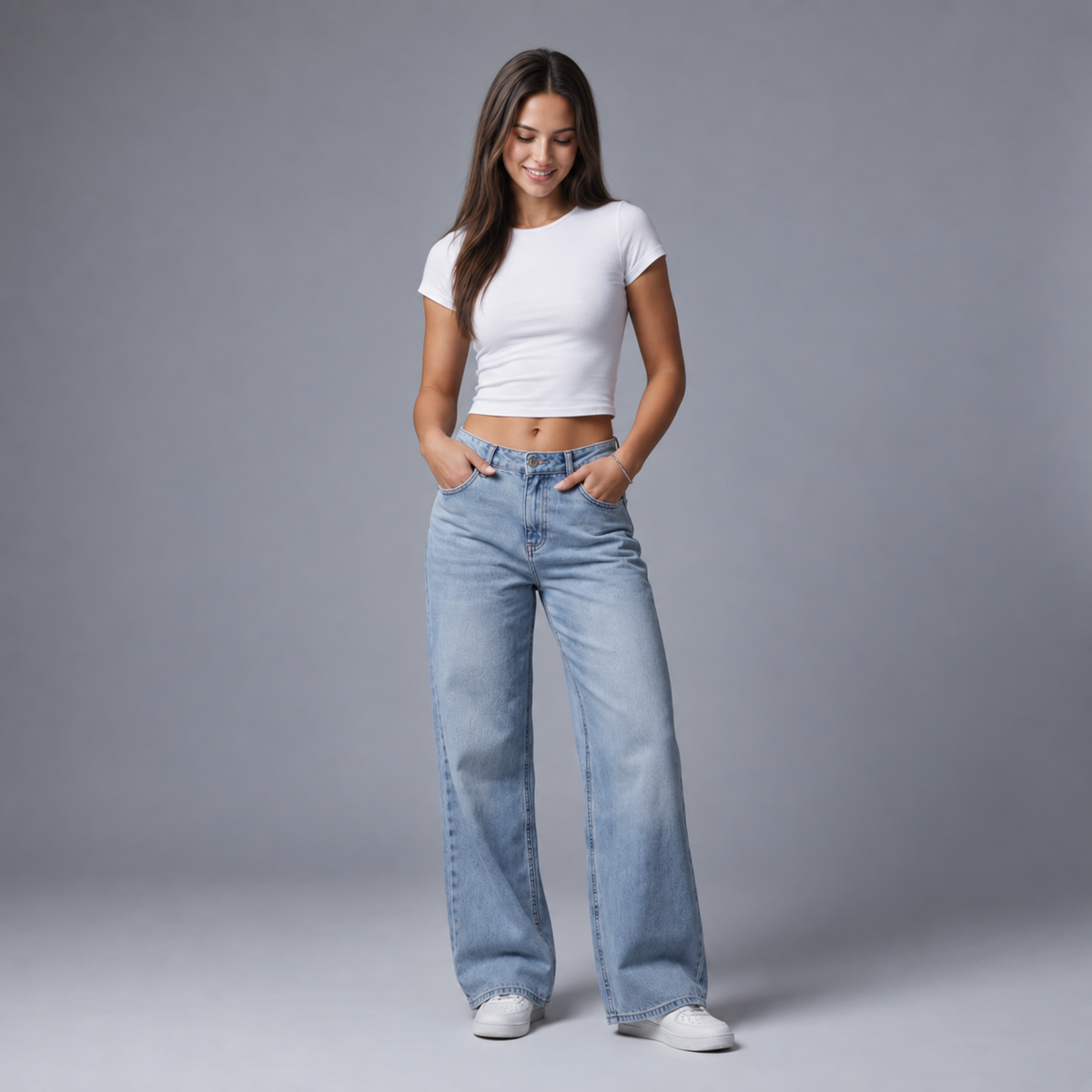 Clorens® Women’s Wide-Leg Stretch Jeans