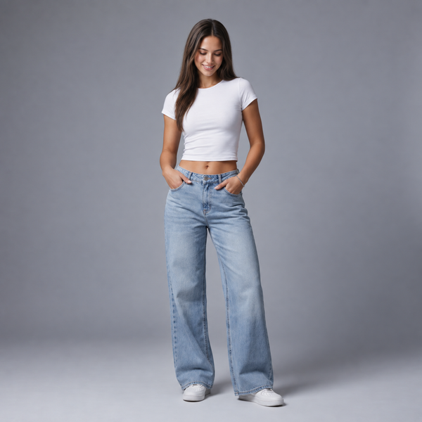 Clorens® Women’s Wide-Leg Stretch Jeans