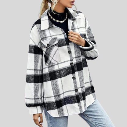 Clorens® Cozy Plaid Flannel Shacket