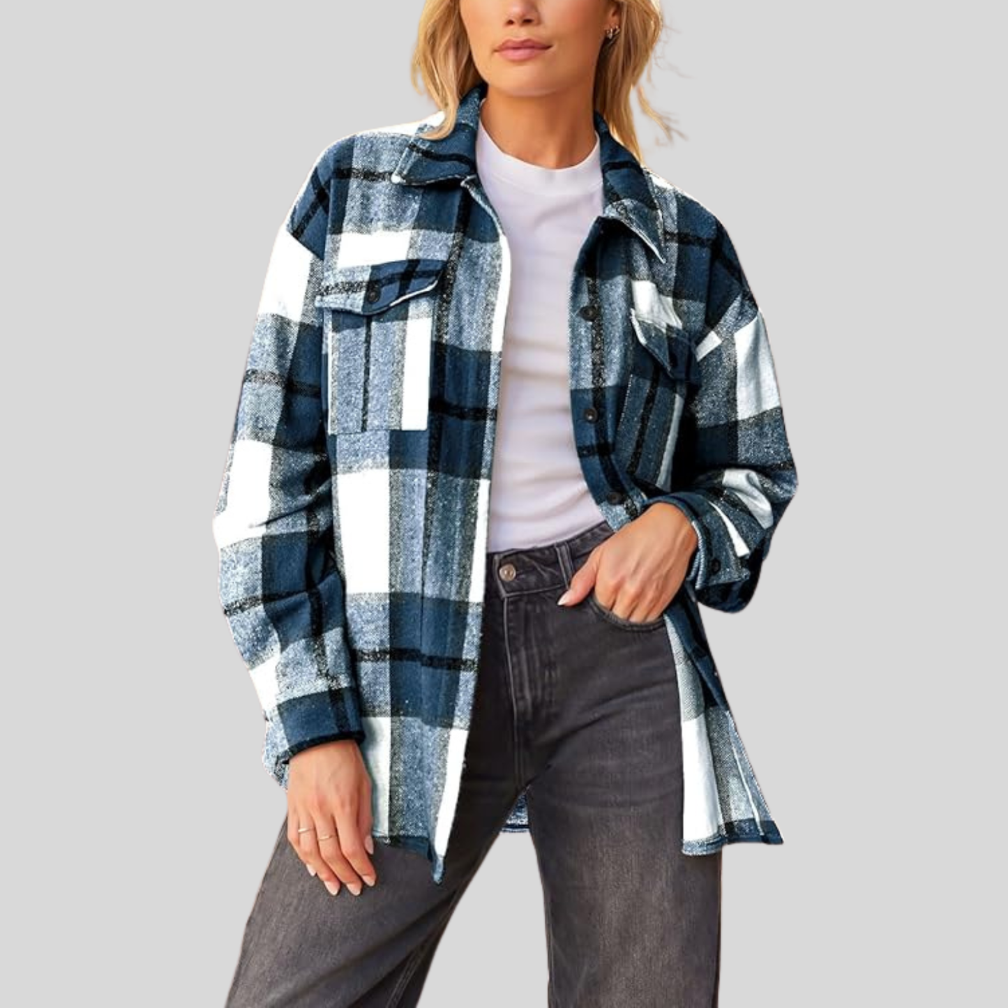 Clorens® Cozy Plaid Flannel Shacket