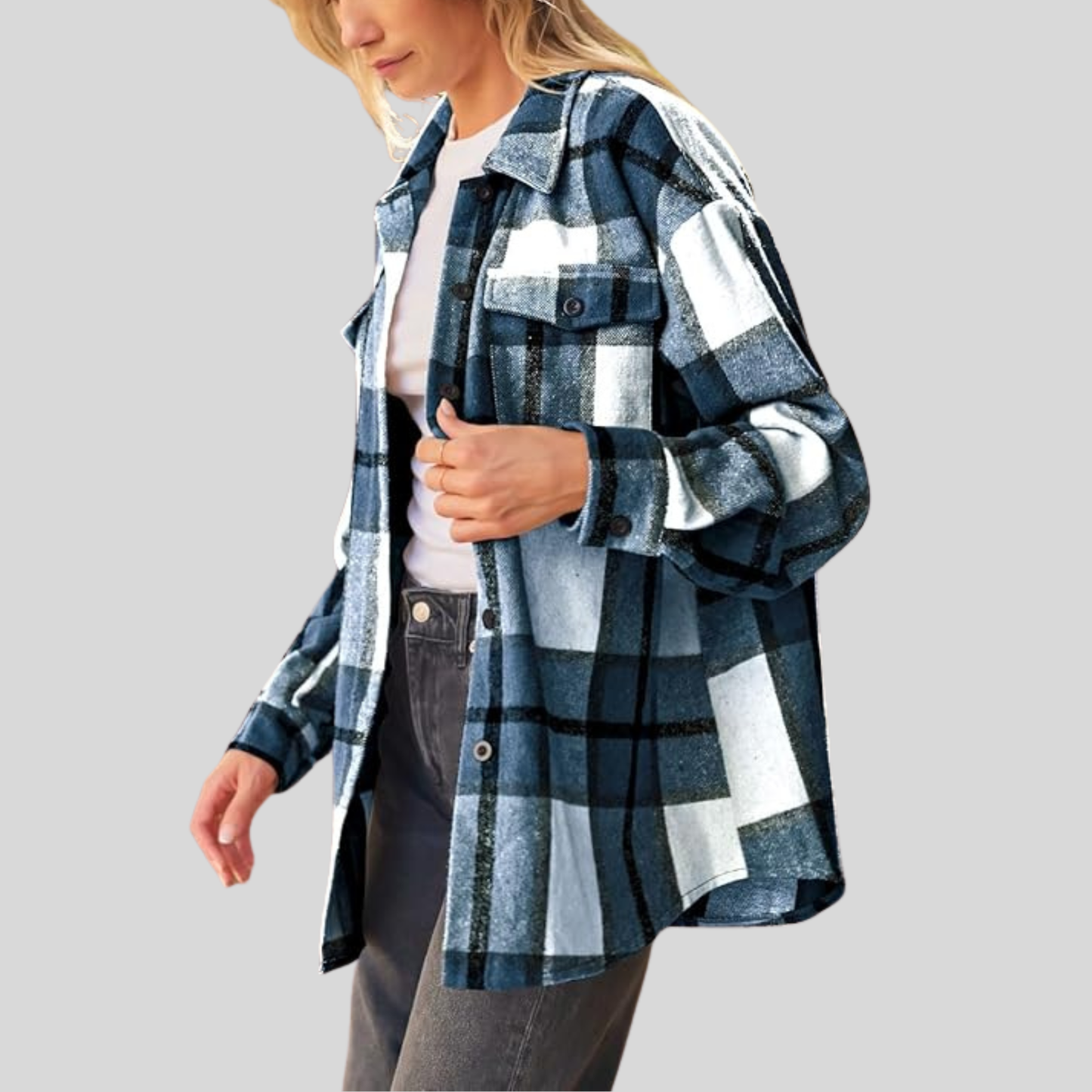 Clorens® Cozy Plaid Flannel Shacket