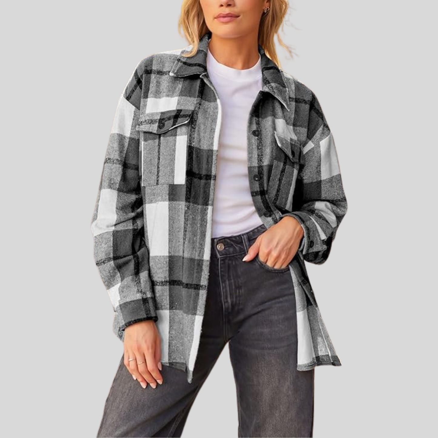 Clorens® Cozy Plaid Flannel Shacket