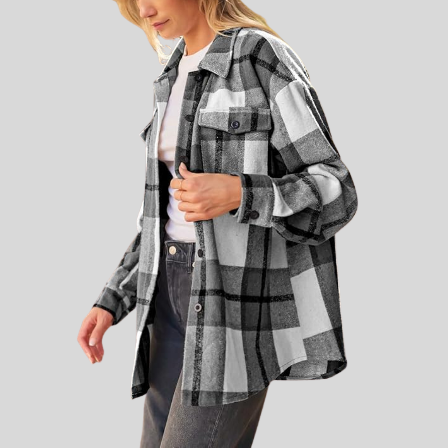 Clorens® Cozy Plaid Flannel Shacket