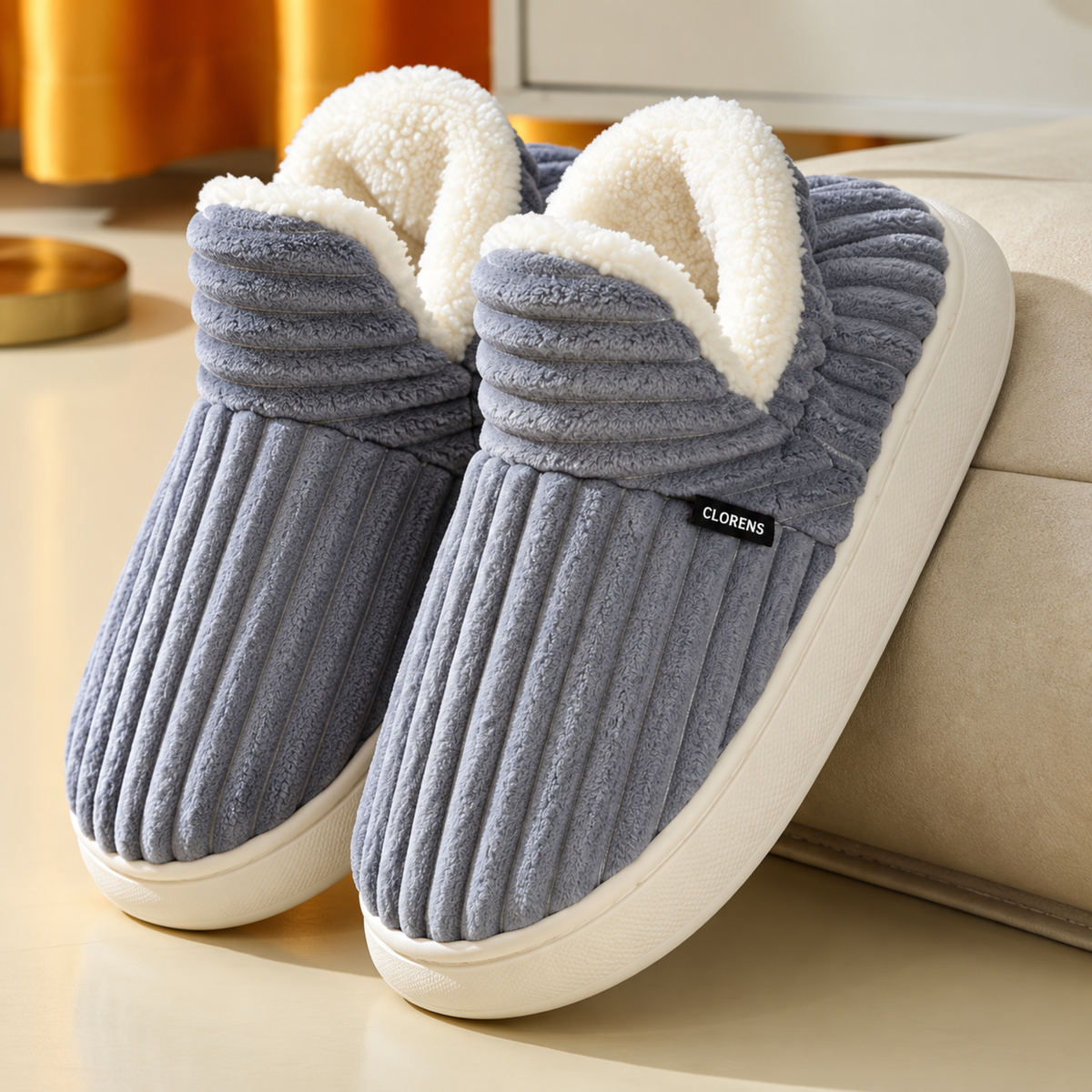 Clorens® Cozy Ribbed Velvet Slippers